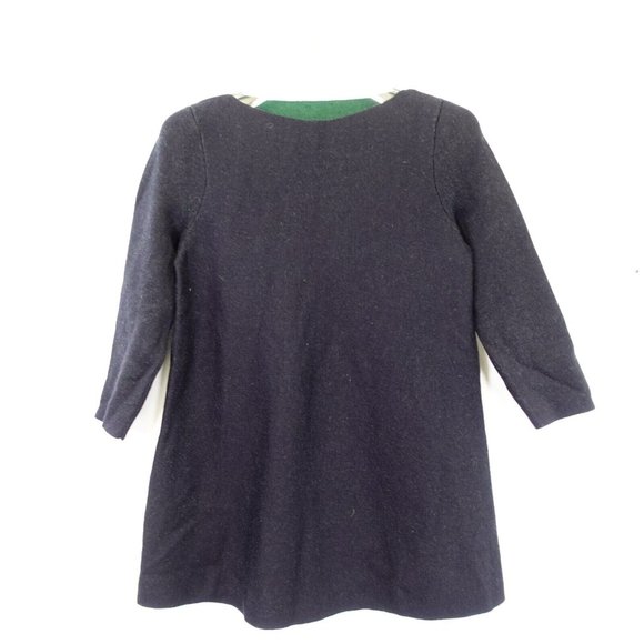 Grunge Wool Knit Blouse Womens XS‎ Navy Crew Neck Stretchy Loose Minimalist COS - Picture 1 of 10